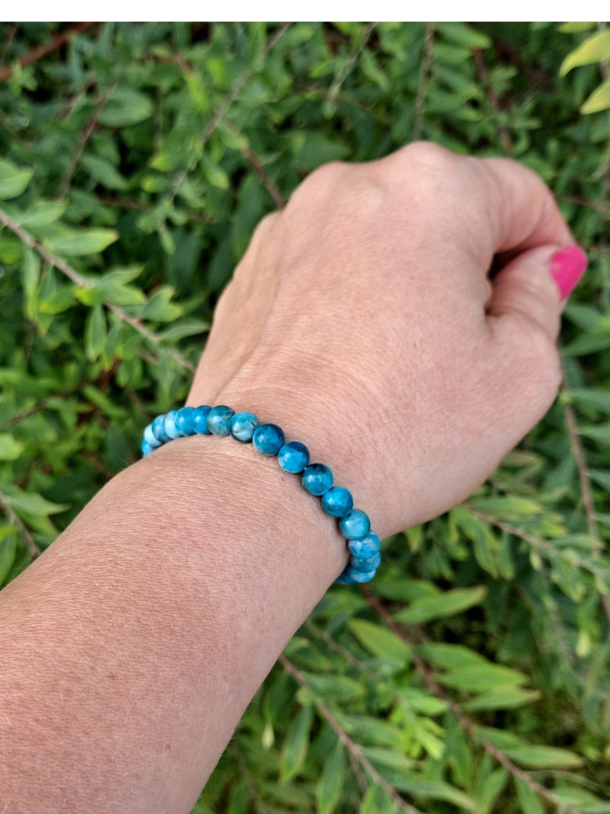 Rannekoru sininen apatiitti helmi