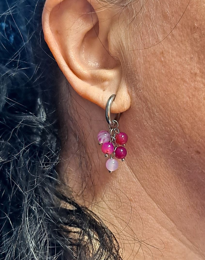 Huggies pinkki raita-akaatti